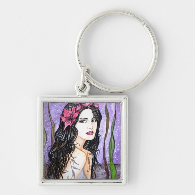 Lady of the Lake by Farida Greenfield Keychain (Front)