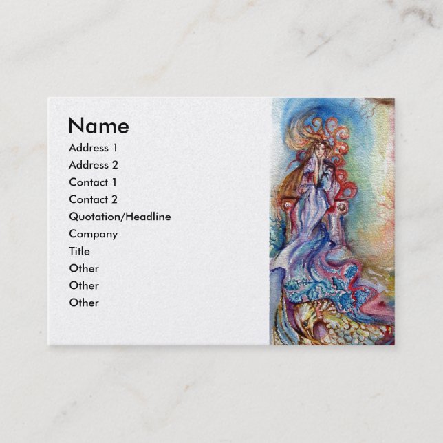LADY OF THE LAKE  platinum metallic silver Business Card (Front)