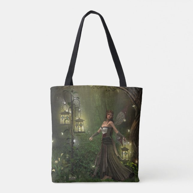 Lady of the Lanterns All-Over Print Tote Bag (Back)