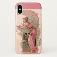 LADY OF THE MOON WITH FLOWERS IN PINK