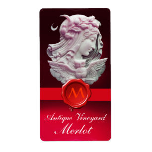 LADY OF THE NIGHT,OWL RED WAX SEAL MONOGRAM Wine