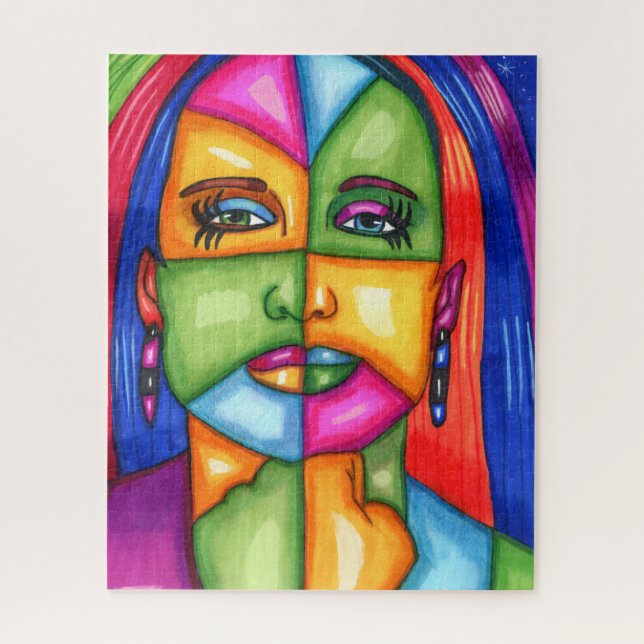 Lady Of The Stars Abstract Woman Original art  Jigsaw Puzzle (Vertical)