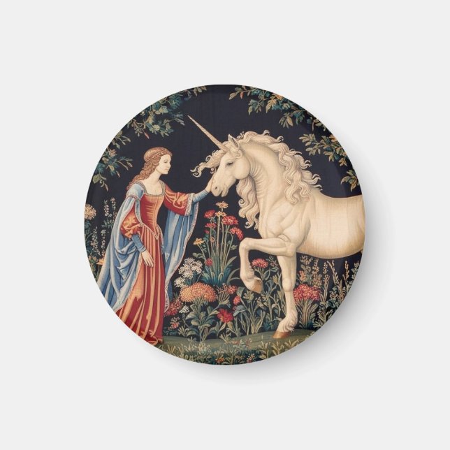 Lady of the Unicorn in a Garden Magnet (Front)