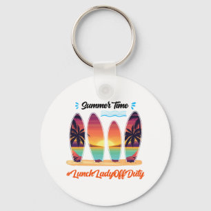 Lady Off Duty Summer Time End Of School Year Keychain