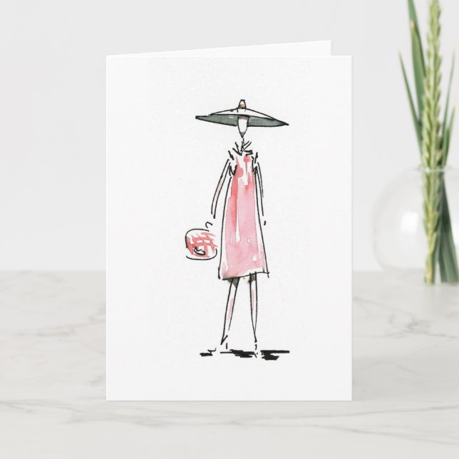 Lady off to Lunch Card (Front)