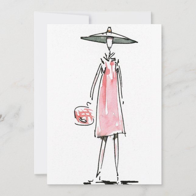 Lady off to Lunch Invitation (Front)