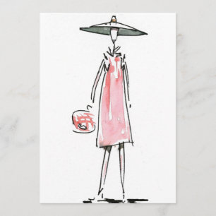 Lady off to Lunch Invitation