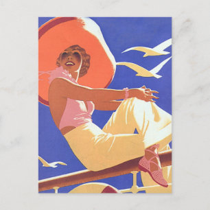 Lady On a Cruise Postcard