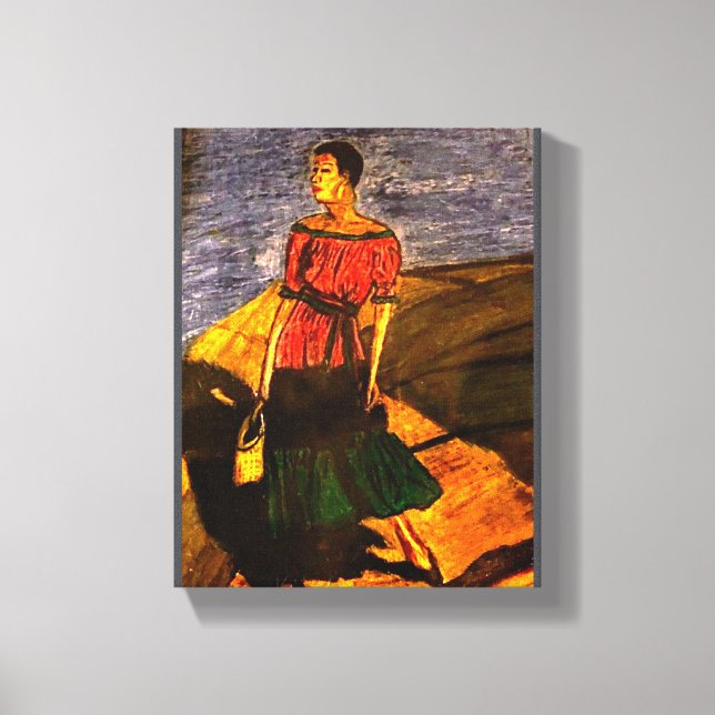 LADY ON DECK   CANVAS PRINT (Front)