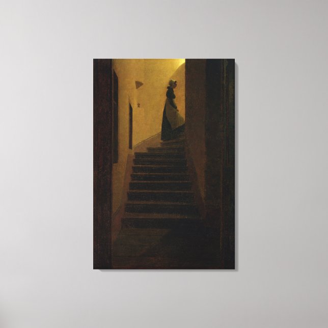 Lady on the Staircase Canvas Print (Front)
