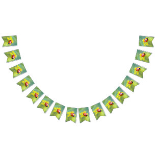 lady on top bunting flags