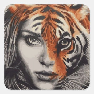 Lady or the Tiger - Frank Stockton Square Sticker