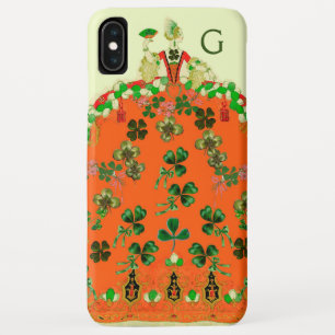 LADY ORANGE AND SHAMROCKS St. Patricks Day Fashion iPhone XS Max Case