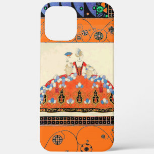 LADY ORANGE BLACK SWIRLS /FASHION COSTUME DESIGNER iPhone 12 PRO MAX CASE