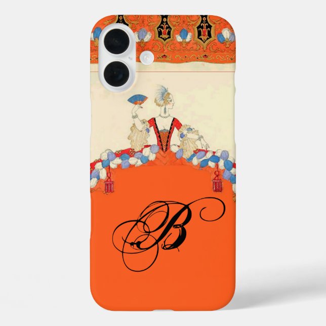 LADY ORANGE FASHION COSTUME DESIGNER MONOGRAM Case-Mate iPhone CASE (Back)