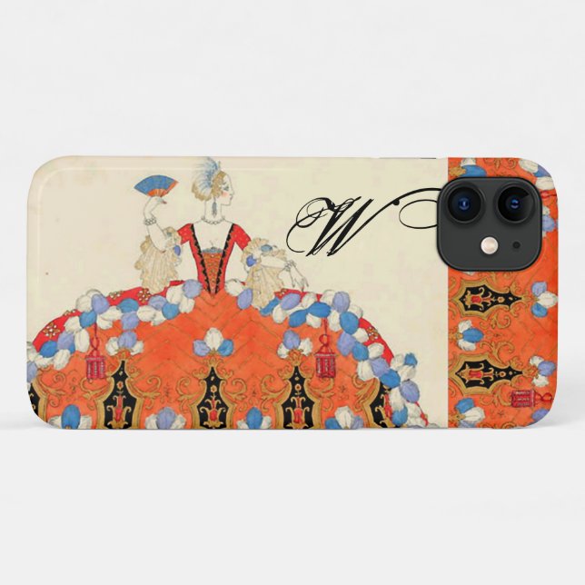 LADY ORANGE FASHION COSTUME DESIGNER MONOGRAM Case-Mate iPhone CASE (Back (Horizontal))