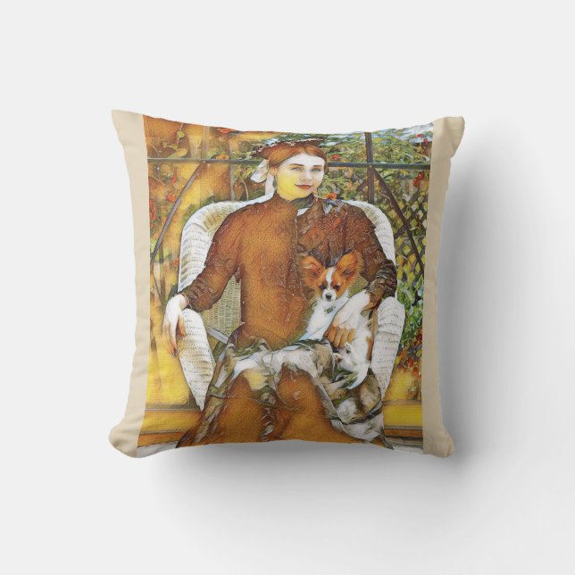 Lady Papillon Throw Pillow (Front)