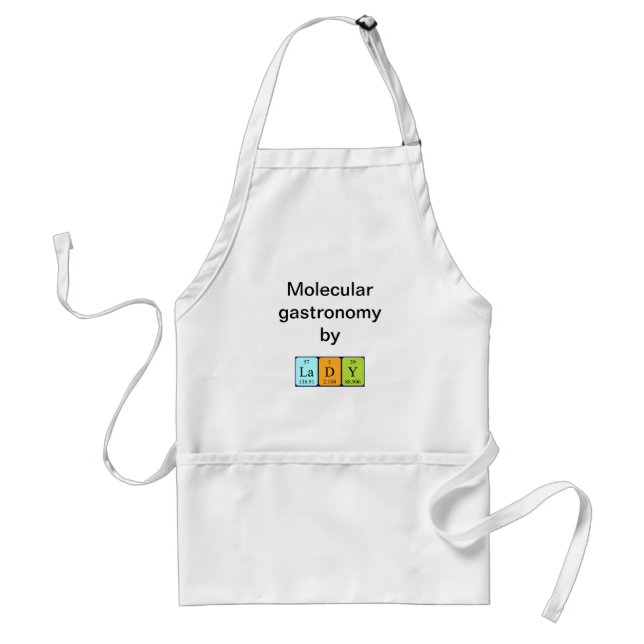 Lady periodic table name apron (Front)