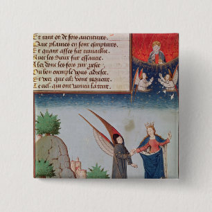Lady Philosophy leads Boethius in flight 2 Inch Square Button