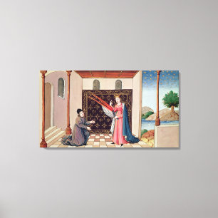 Lady Philosophy offers to Boethius  wings Canvas Print