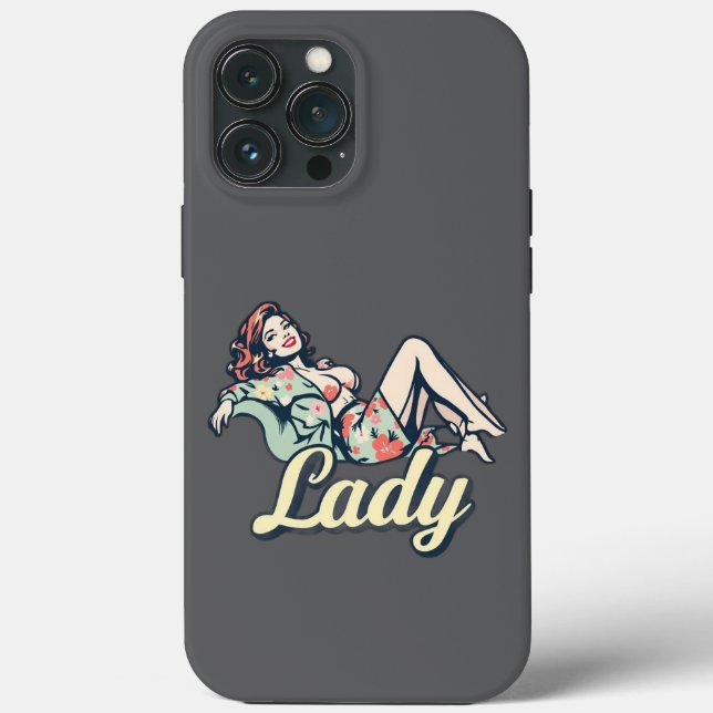 "Lady Pin-Up Art iPhone 13 Pro Max Coque (Verso)
