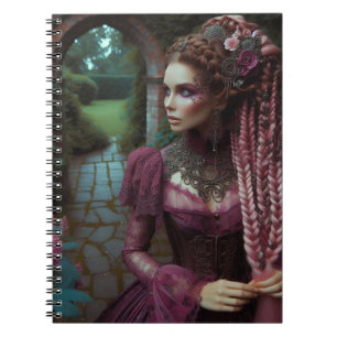 Lady Pink Steampunk Vintage Victorian Garden Notebook