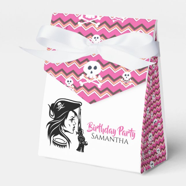 Lady Pirate  Birthday  Favor Box (Front Side)