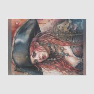 Lady Pirate Captain Decoupage Paper