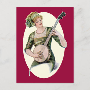 Lady Player  Postcard