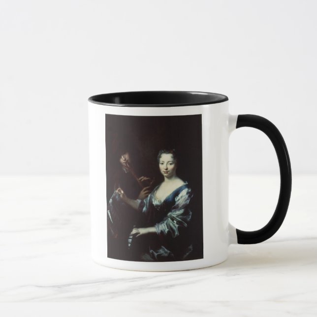 Lady playing a spinet and a flautist mug (Right)