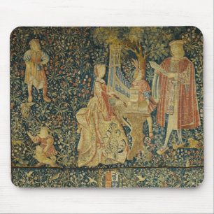 Lady playing the portative organ from mouse pad
