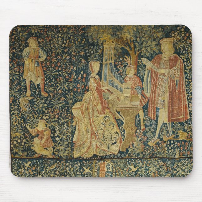 Lady playing the portative organ from mouse pad (Front)