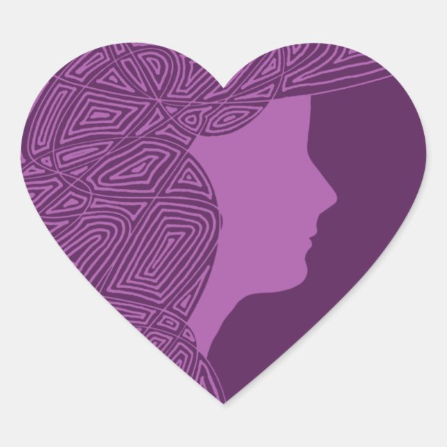 Lady Purple Heart Stickers (Front)