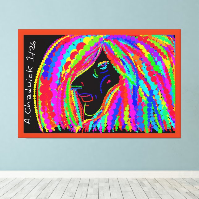 Lady Rainbow Canvas Print (Insitu(Wood Floor))