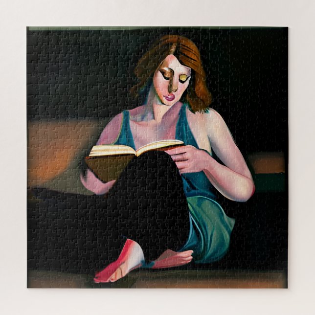 Lady Reading a Book Just Chilling Jigsaw Puzzle (Vertical)