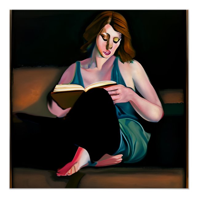 Lady Reading a Book Just Chilling Poster (Front)