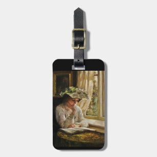 Lady Reading by a Window Luggage Tag