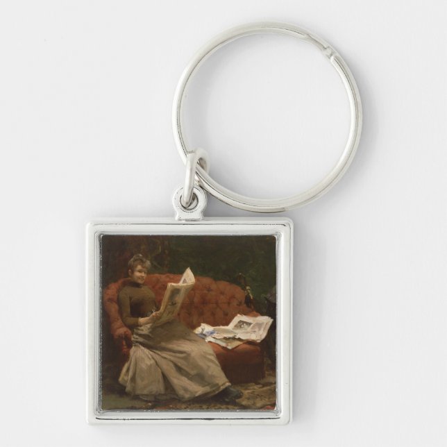 Lady Reading Keychain (Front)