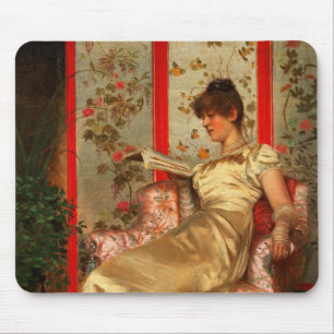 Lady Reading Mouse Pad