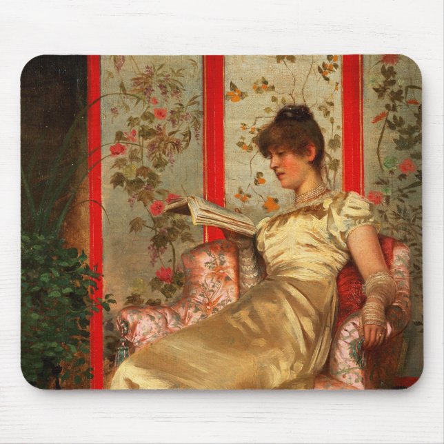 Lady Reading Mouse Pad (Front)