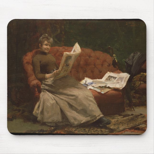 Lady Reading Mouse Pad (Front)