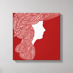 Lady Red Canvas Print