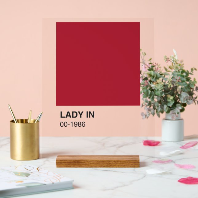 Lady Red Color Song - Clear Background Acrylic Sign (Wedding)