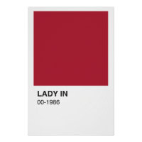 Lady Red Color Song - White Border