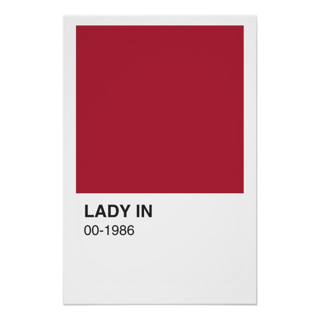 Lady Red Color Song - White Border Poster (Front)