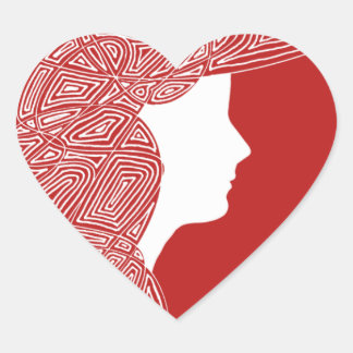 Lady Red Heart Stickers
