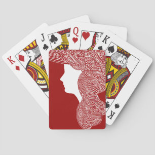 Lady Red Playing Cards