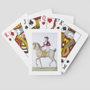 Lady riding sidesaddle, from 'Costumes Parisien', Playing Cards