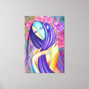 Lady Rose Canvas Print Modern Art Style Painting