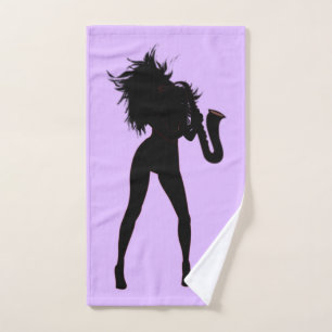 Lady Saxophonist Bath Towel Set